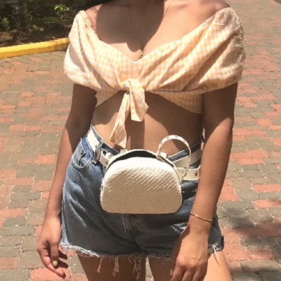 Revolve Privacy please gingham cottage core tie front crop top - Picture 5 of 5